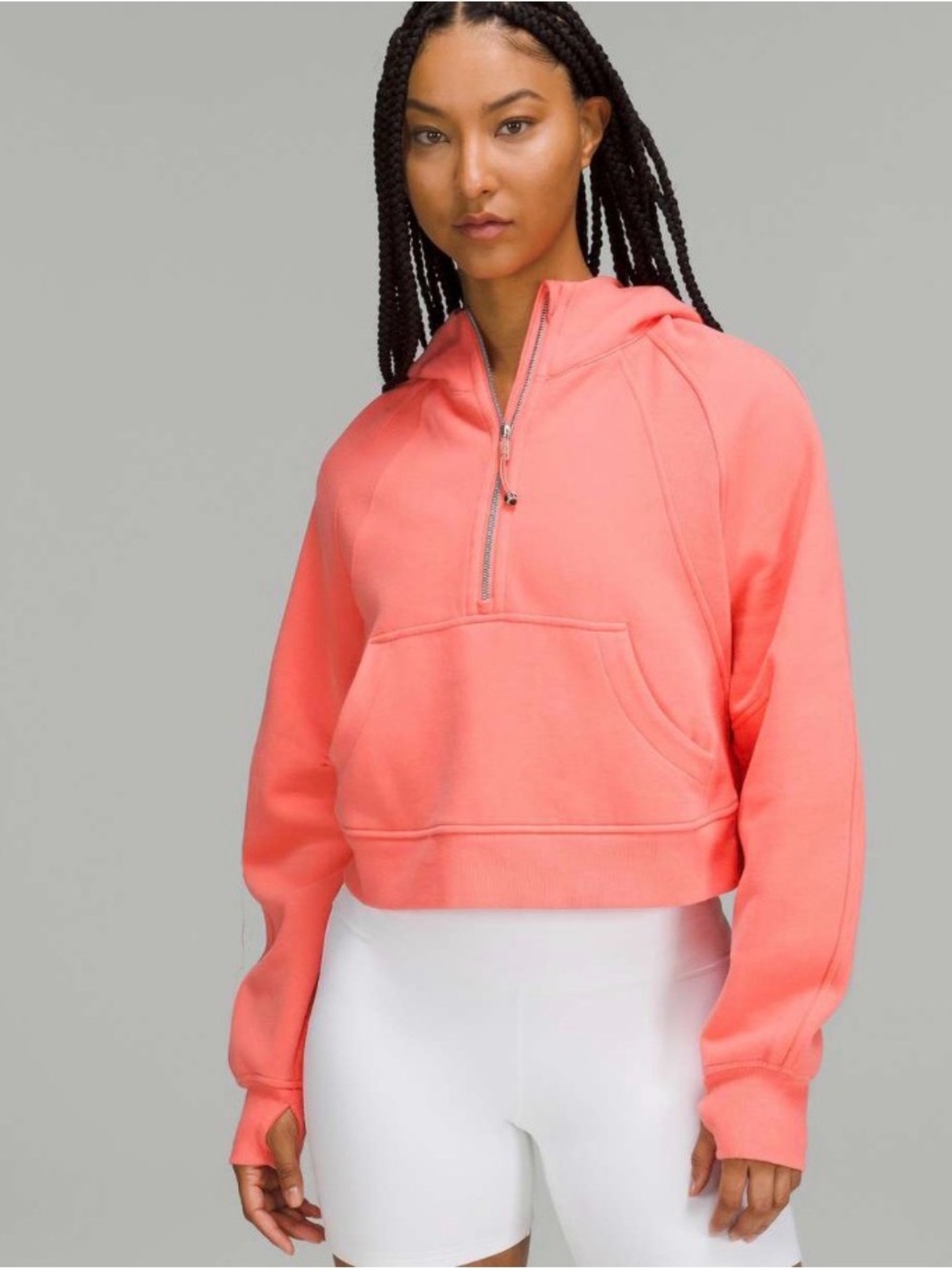 Lululemon Scuba Oversized Half Zip Hoodie Raspberry Cream XS/S